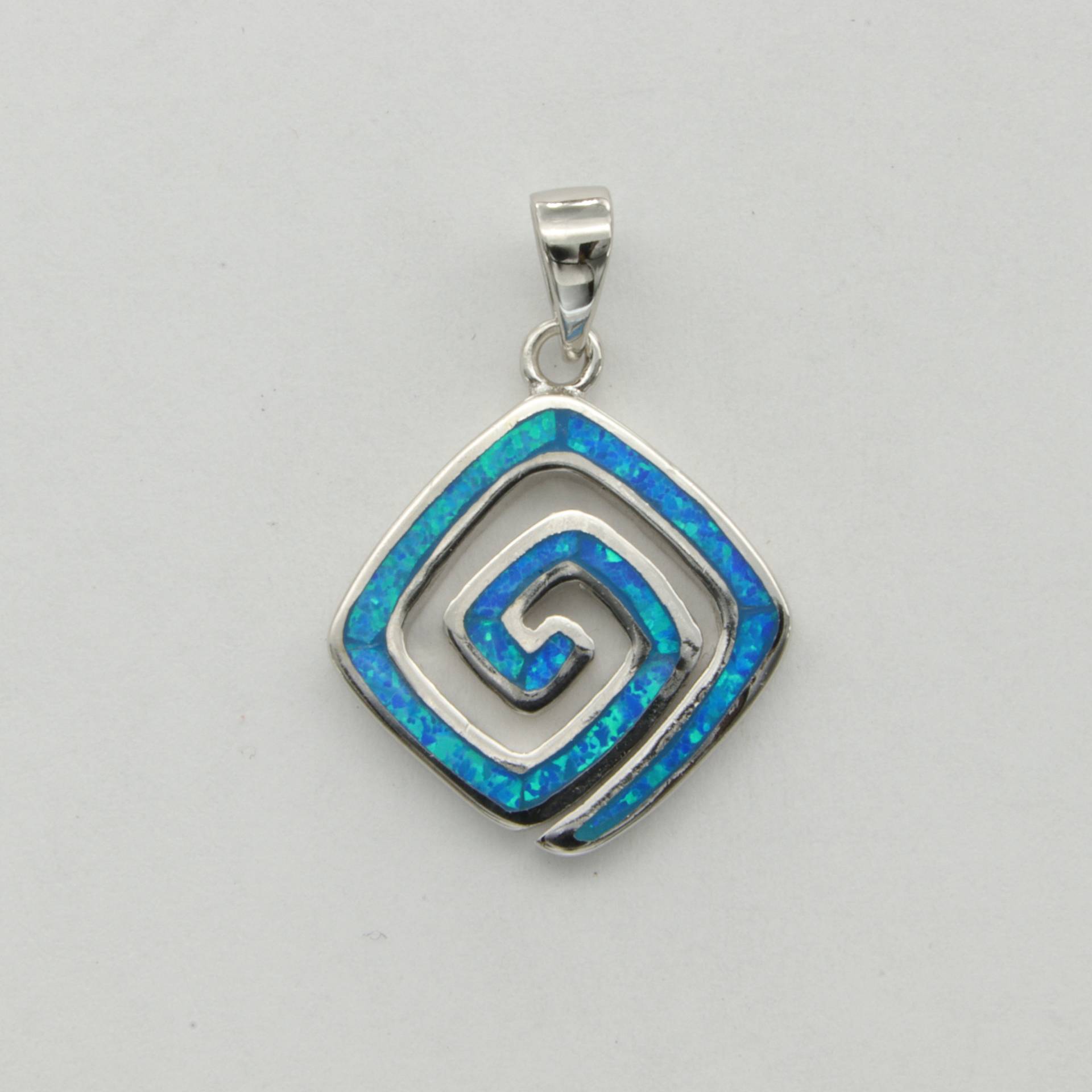 Blue Fire Opal Swirl Anhänger - 925 Sterling Silber von StoneAndRox