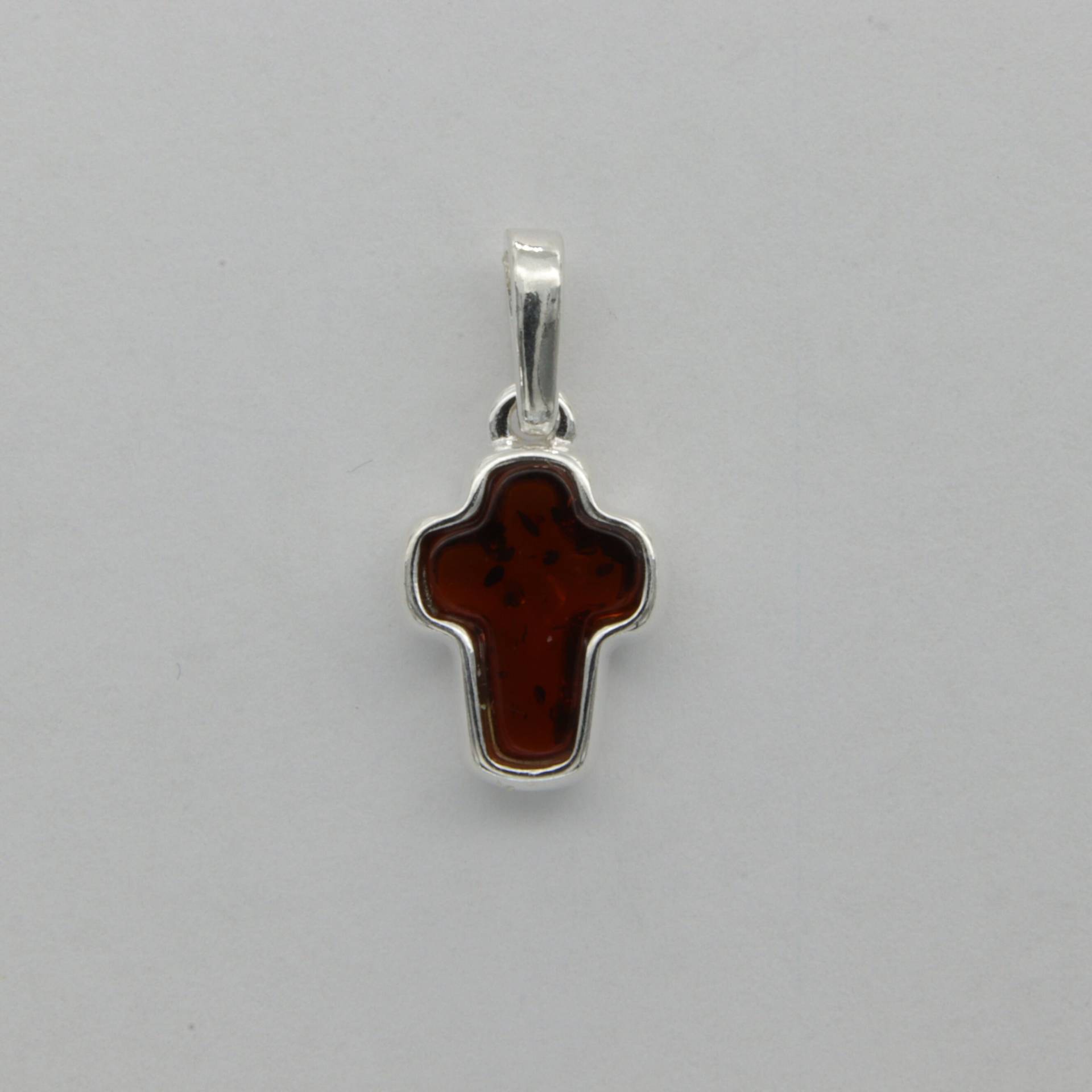 Cognac/Brauner Baltic Bernstein Kreuz Anhänger in 925 Sterling Silber - Echter Und Natürlicher Edelstein Aus Polen von StoneAndRox