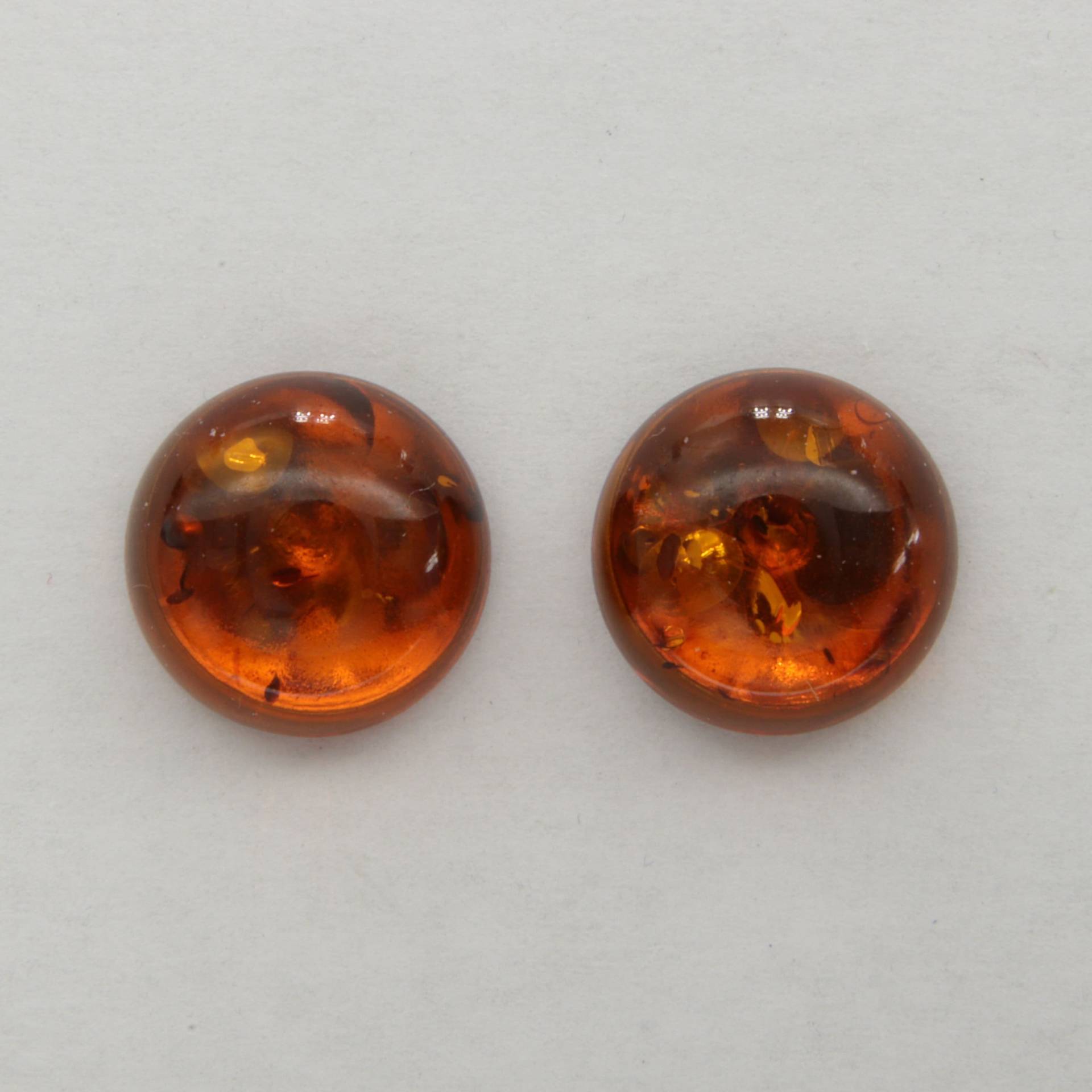 Echte Und Natürliche Braun/Cognac 12mm Post Ohrstecker Baltic Amber Runde Ohrringe in 925 Sterling Silber von StoneAndRox