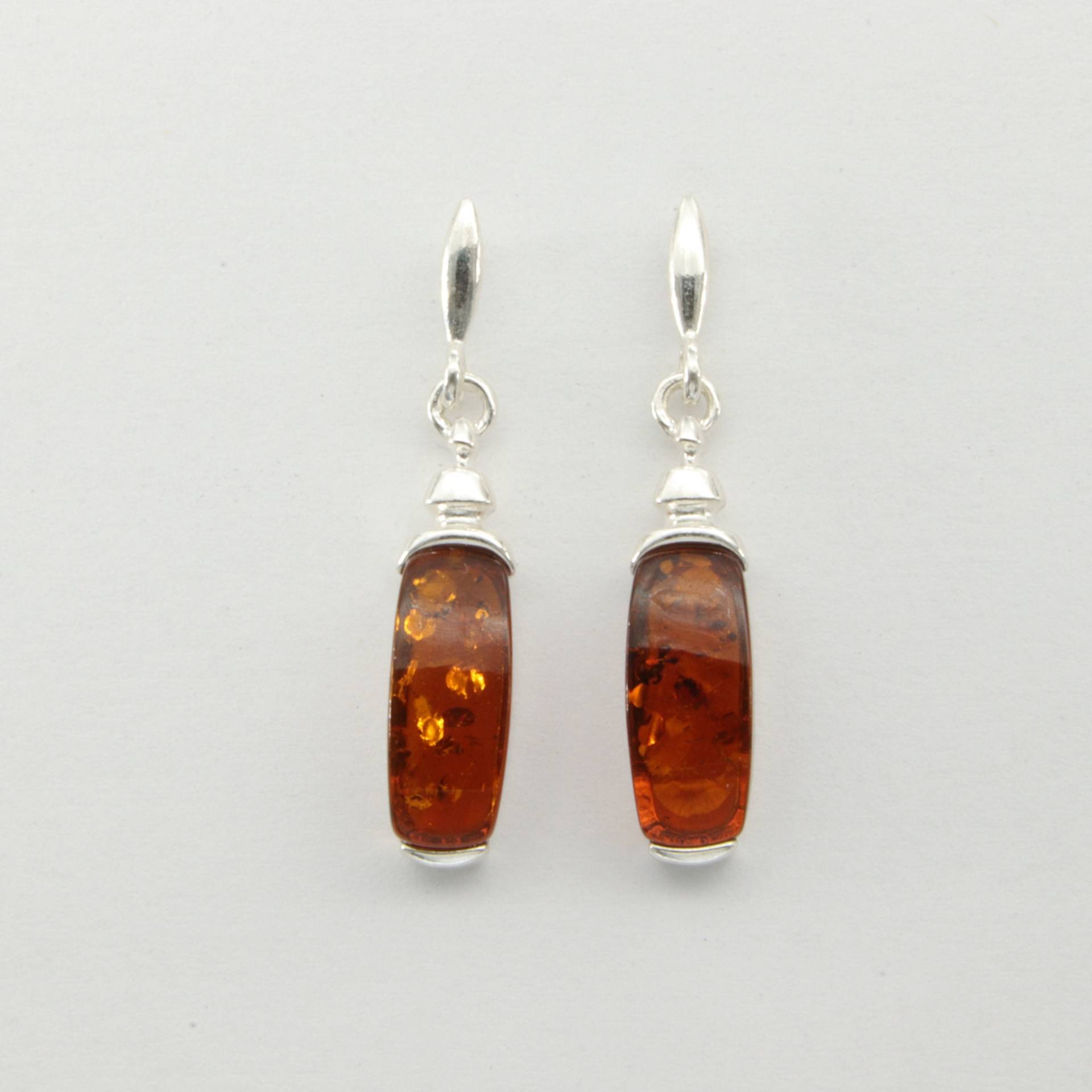 Echte Und Natürliche Cognac/Braun Quadrat Rechteck Ohrringe Baltic Amber - 925 Sterling Silber Brisuren von StoneAndRox