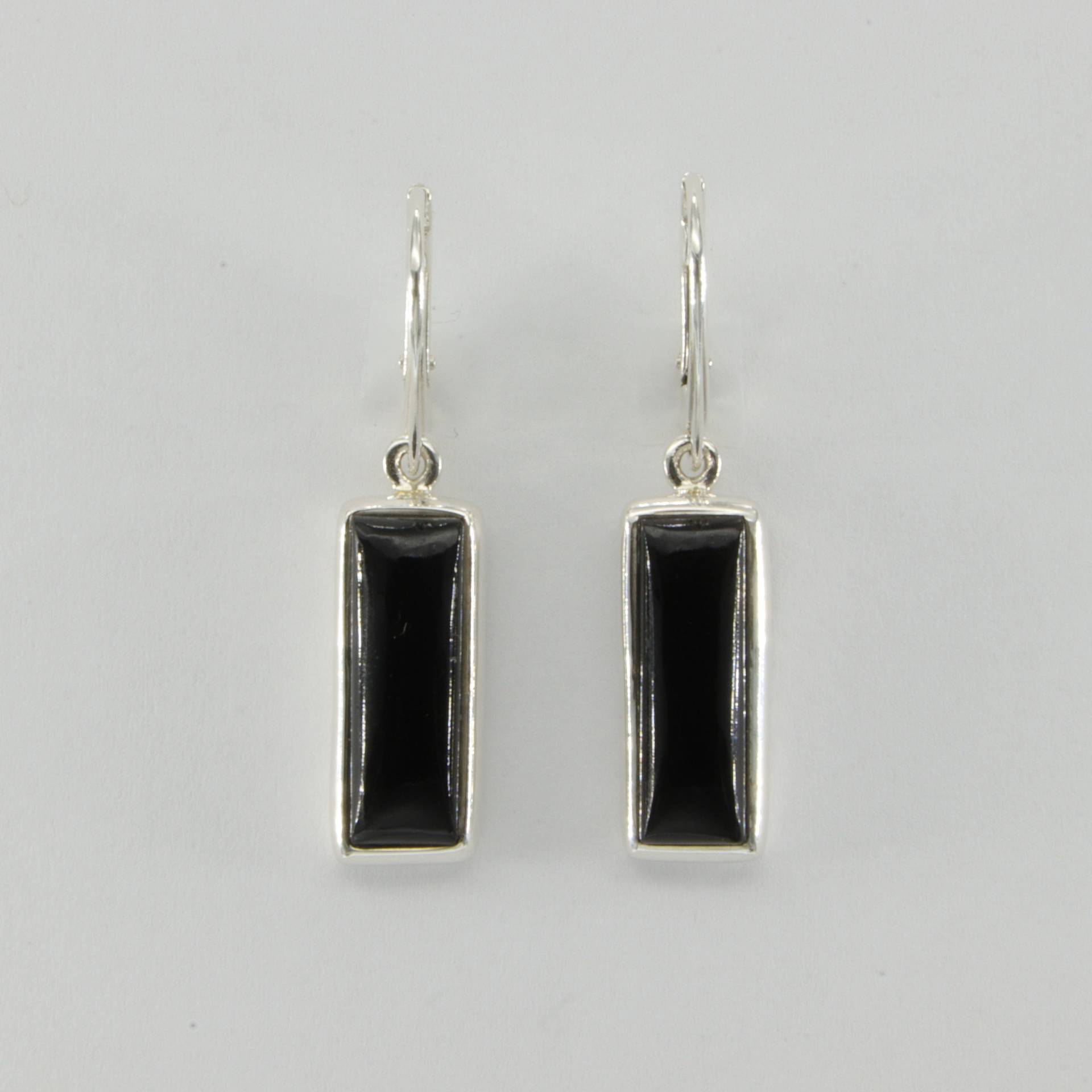 Echte Und Natürliche Quadrat/Rechteck Black Onyx Ohrringe in 925 Sterling Silber - Brisuren von StoneAndRox