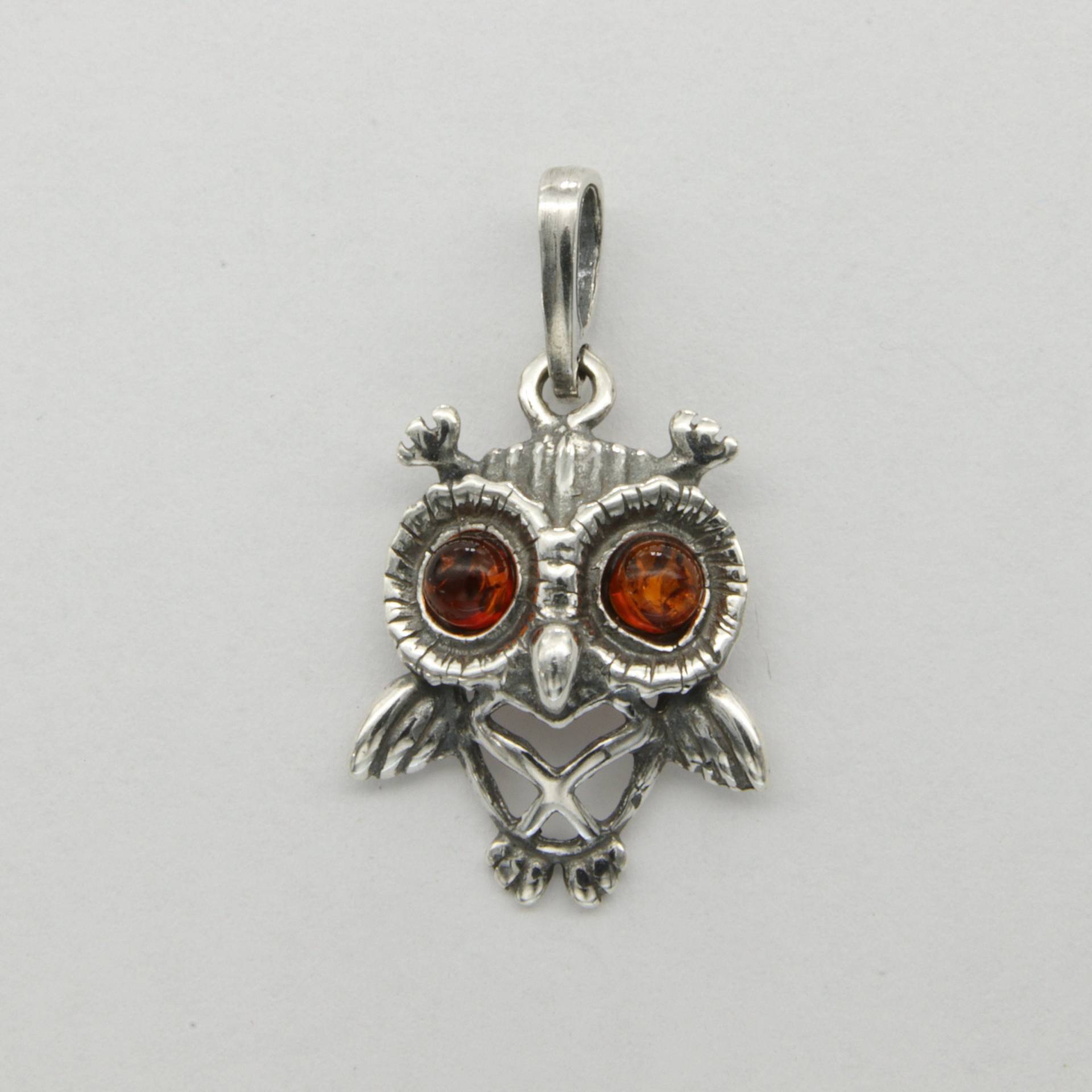 Echter Und Natürlicher Baltic Amber Eulenanhänger Aus 925Er Sterlingsilber - Polen von StoneAndRox