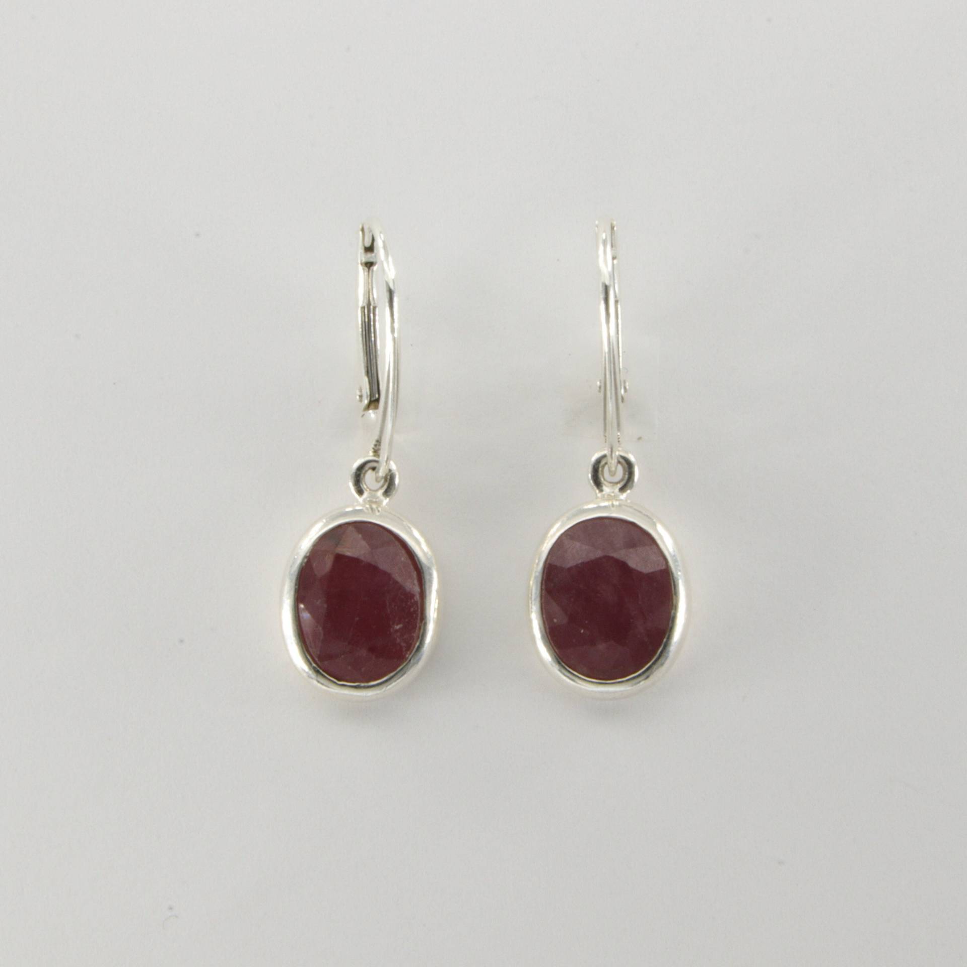 Roter Oval Ruby Ohrring Aus 925 Sterling Silber - Brisur/Echte Und Natürliche Edelsteine von StoneAndRox