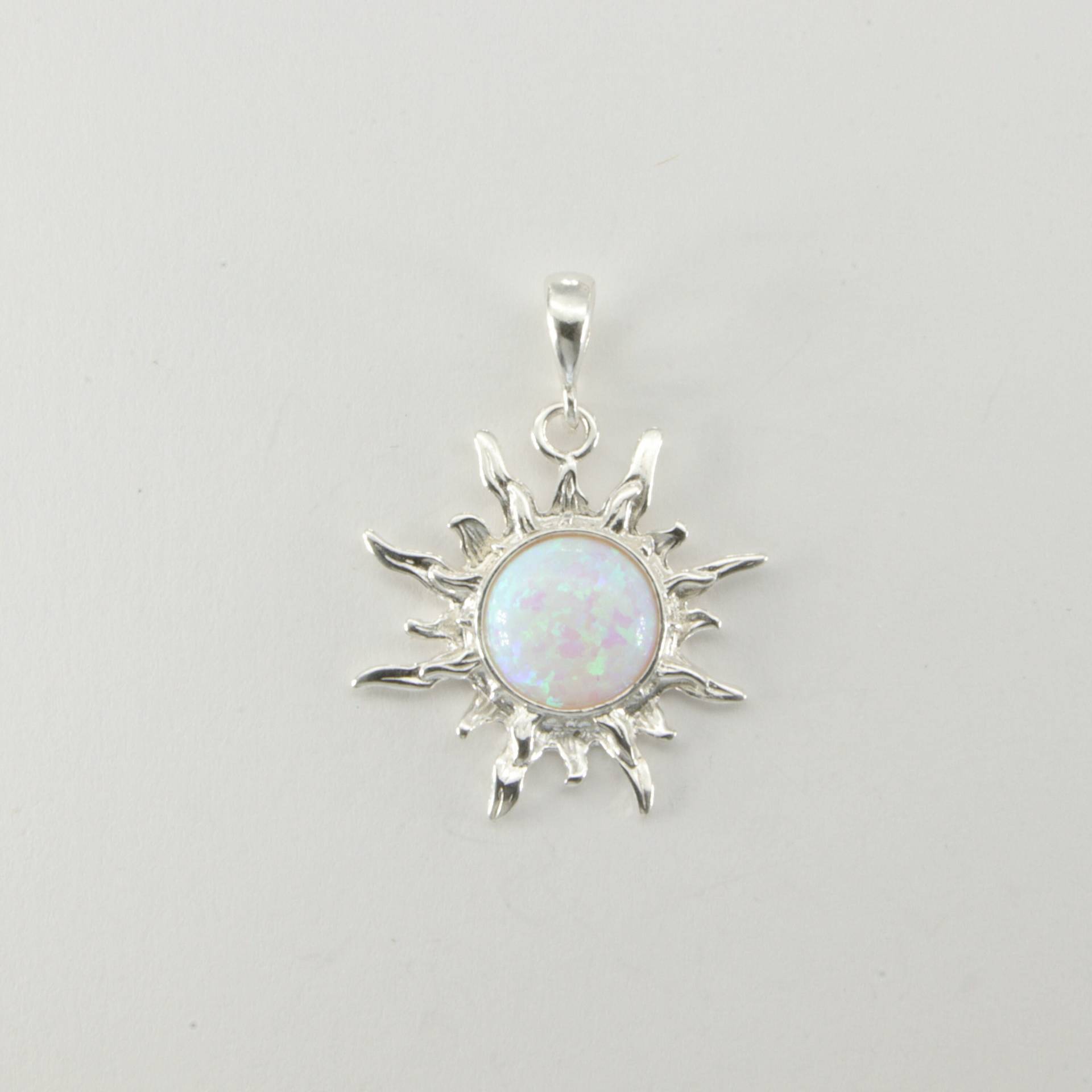 Weiß - Sonne Feueropal Anhänger 925 Sterling Silber von StoneAndRox