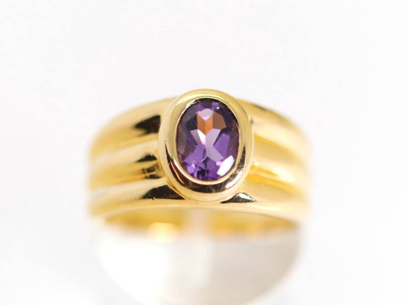 Damenring Sterlingsilber Vergoldet Amethyst Edelstein Ag 925, Gr. 56 Damenring Sterlingsilber Vergoldet Amethyst Edelstein Ag 925, Gr. 56 von StoneBox94