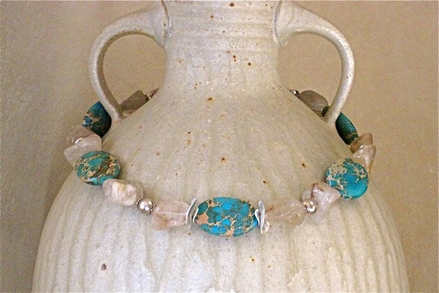 Auffällige Und Ungewöhnliche Edelstein & Sterling Silber Halskette von StoneBrokeCreations