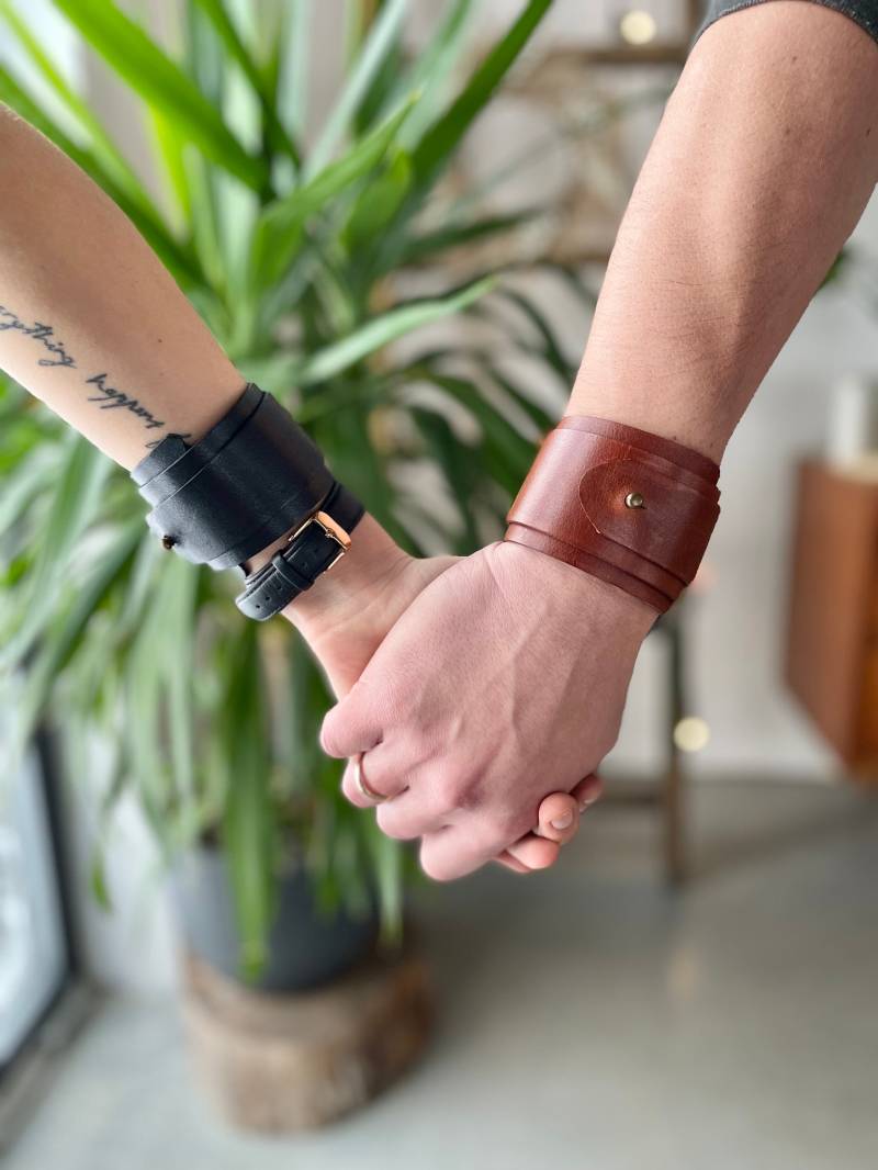 Braune Ledermanschette, Lederarmband, Armband Aus Leder, Leder von StoneHillshop