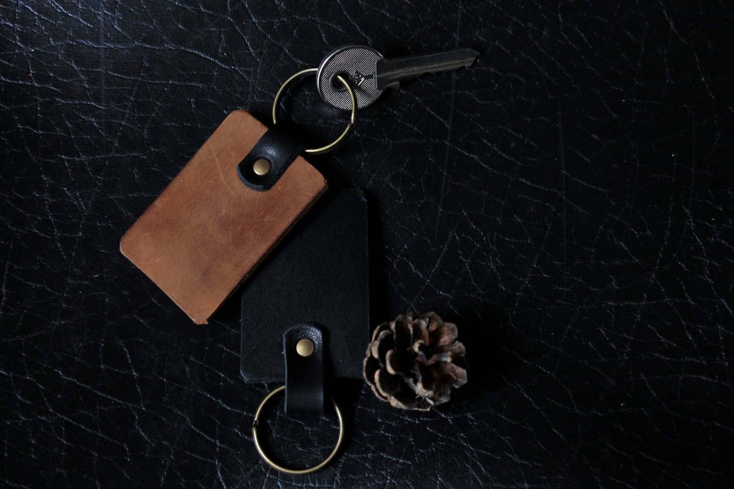 Leder Schlüsselanhänger Schlüsselring Minimalist Keychain von StoneHillshop