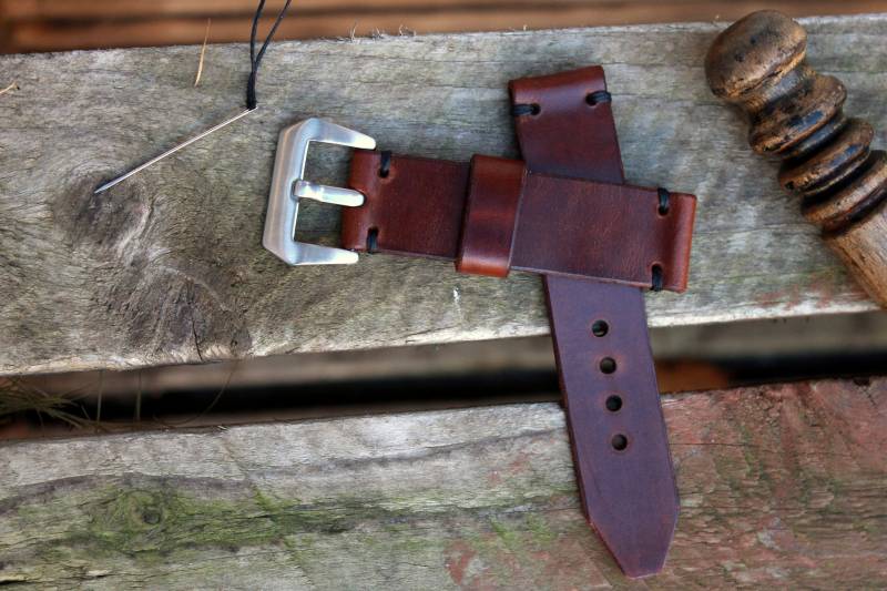 Leder Uhrenarmband, 22mm 24mm 26mm, Stahl Uhrenschließe von StoneHillshop