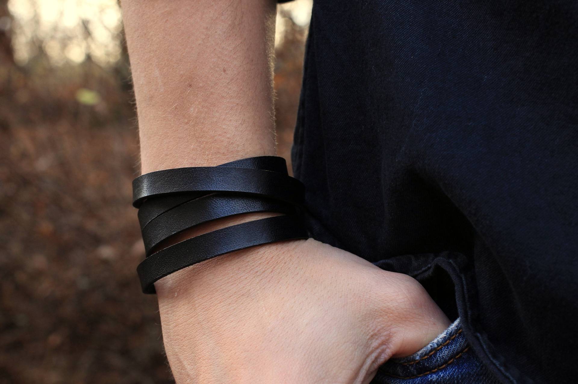 Lederarmband Leder Wickelarmband Handmade Armband Unisex Geschenk Boho Armband, Weihnachtsgeschenk von StoneHillshop