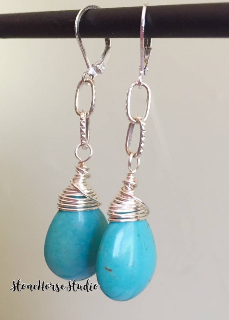 Einfache Broilette Gewickelt Teardrop Ohrringe Einfache Broilette Gewickelt Teardrop Ohrringe von StoneHorseStudio