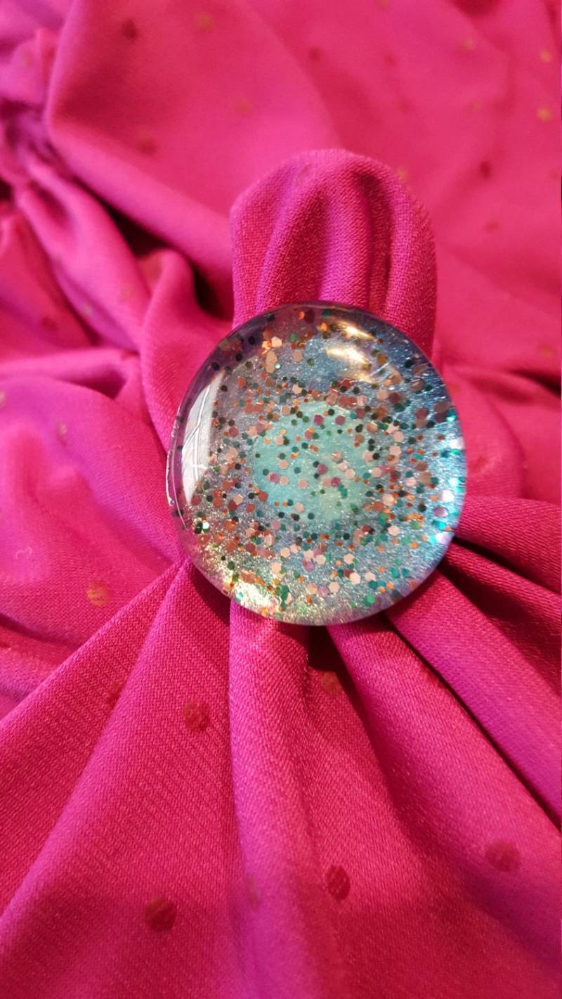 Aqua & Mehrfarbige Glitzernde Glasring Aqua & Mehrfarbige Glitzernde Glasring von StoneJewelryCompany