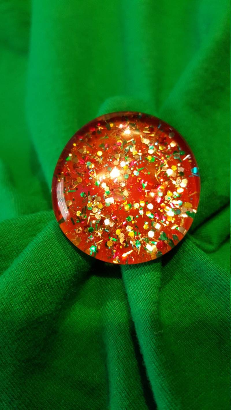 Rosa & Multi-Glitter Sparkle Glasring Rosa & Multi-Glitter Sparkle Glasring von StoneJewelryCompany