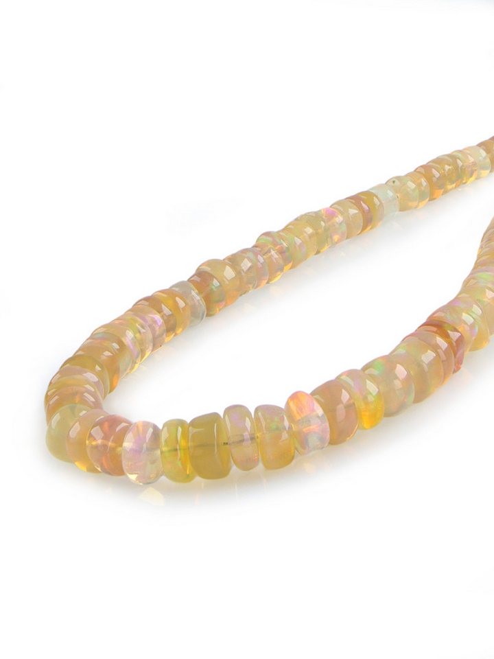 StoneTrip Kette ohne Anhänger Edle Opal Halskette (aus Äthiopien) mit vergoldetem Silberverschluss von StoneTrip