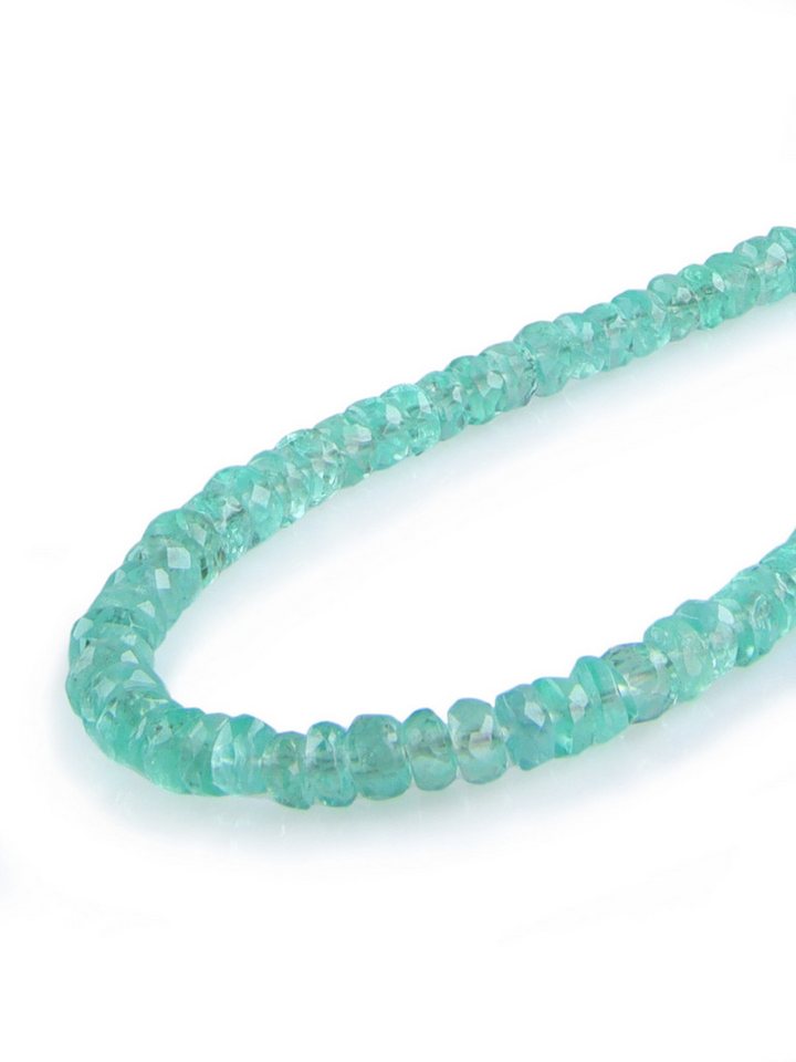 StoneTrip Kette ohne Anhänger Edle Smaragd Halskette mit vergoldetem Silberverschluss von StoneTrip