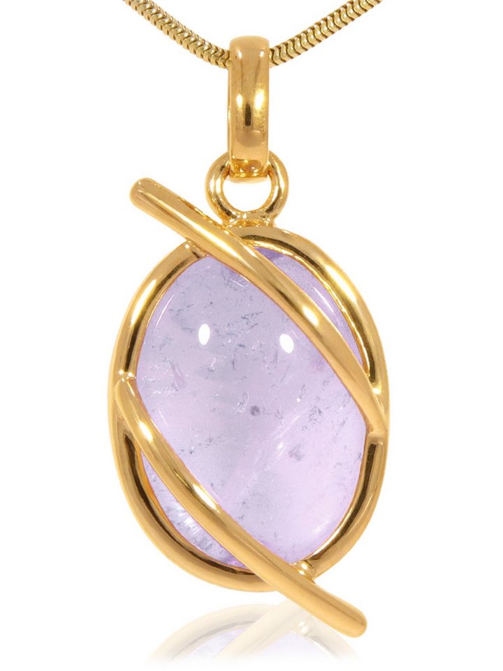 StoneTrip Kettenanhänger Amethyst, Anhänger in vergoldetes Silber gefasst mit Öse von StoneTrip