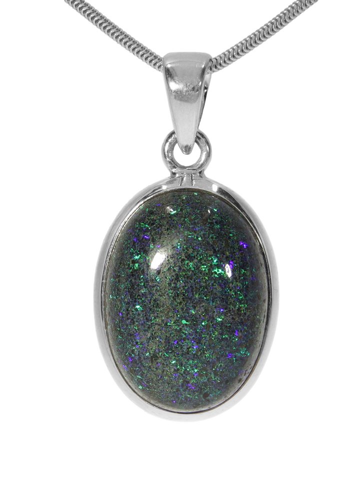StoneTrip Kettenanhänger Andamooka Opal, Anhänger in Silber gefasst mit Röhrchen, Unikat von StoneTrip