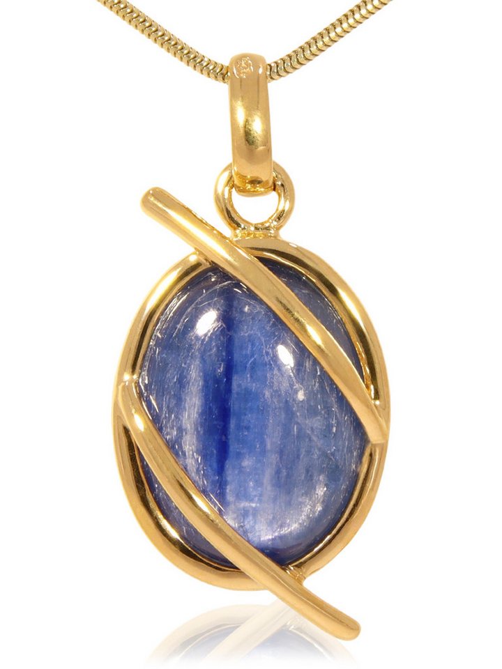 StoneTrip Kettenanhänger Disthen, Anhänger in vergoldetes Silber gefasst mit Öse von StoneTrip