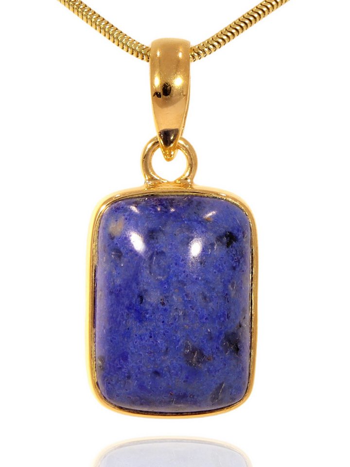 StoneTrip Kettenanhänger Dumortierit Anhänger in vergoldetes Silber gefasst mit Öse, Unikat von StoneTrip