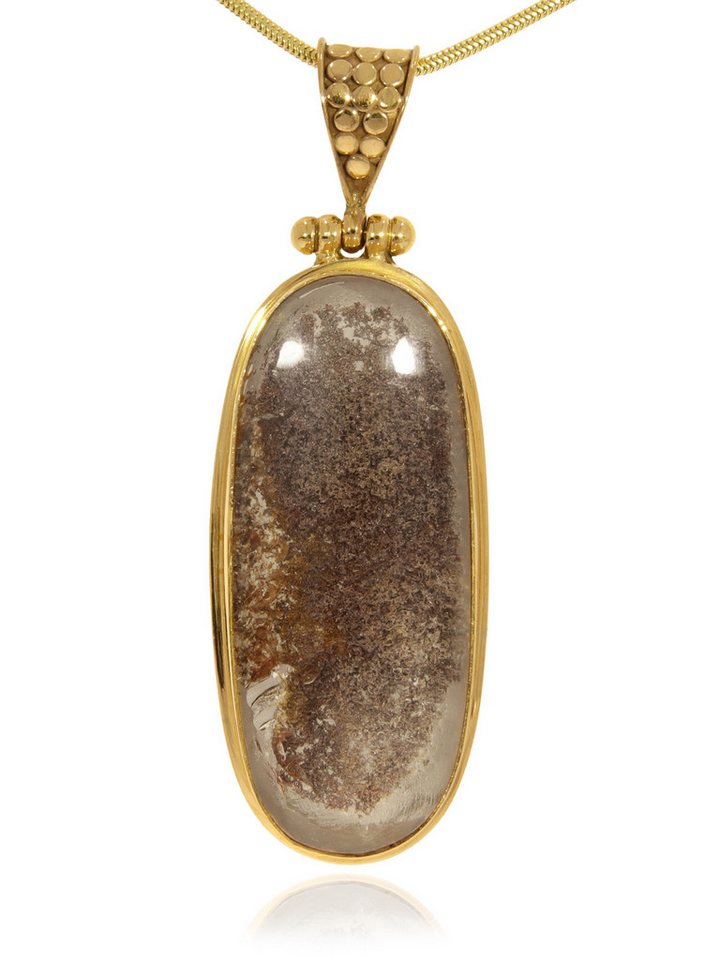 StoneTrip Kettenanhänger Iodolit Anhänger in vergoldetes Silber gefasst mit Öse, Unikat von StoneTrip