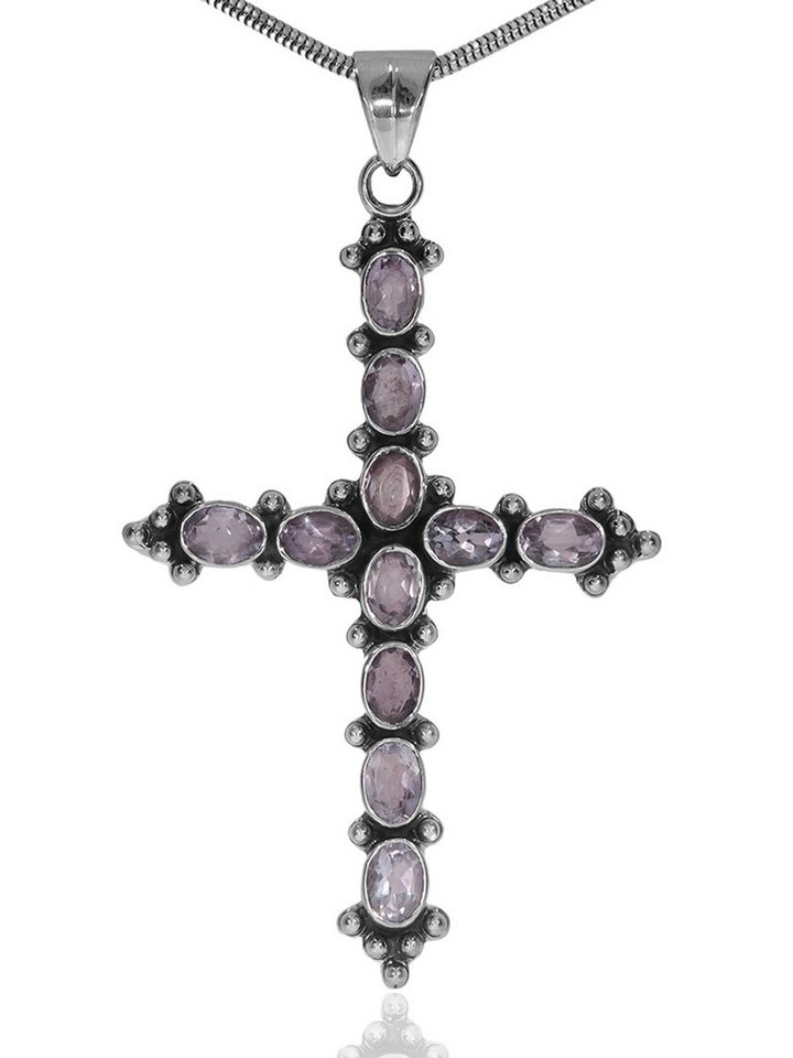 StoneTrip Kettenanhänger Kettenanhänger Kreuz Amethyst in Silber gefasst mit Öse StoneTrip Kettenanhänger Kettenanhänger Kreuz Amethyst in Silber gefasst mit Öse von StoneTrip