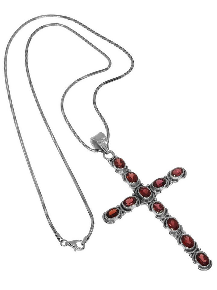 StoneTrip Kettenanhänger Kettenanhänger Kreuz Granat in Silber gefasst mit Öse StoneTrip Kettenanhänger Kettenanhänger Kreuz Granat in Silber gefasst mit Öse von StoneTrip