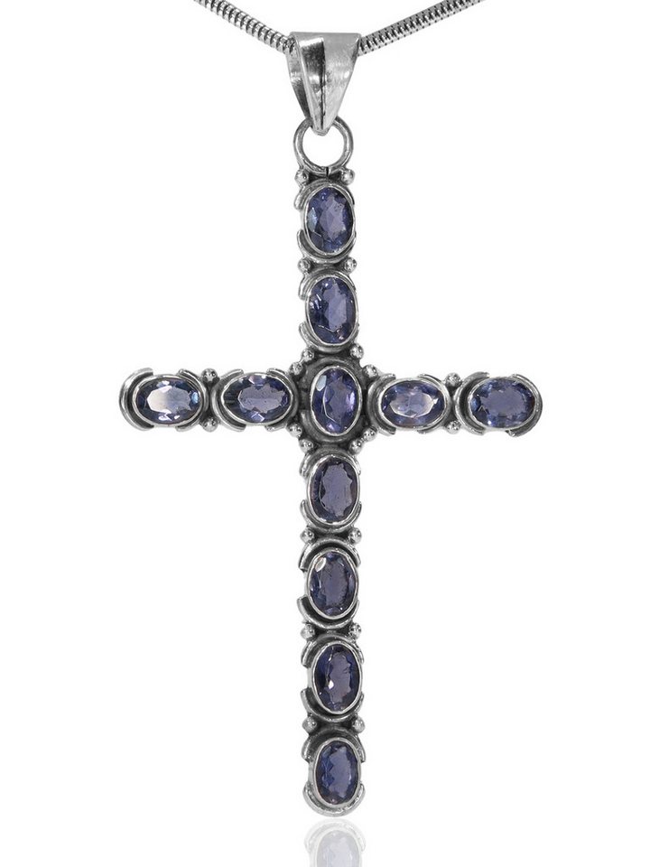 StoneTrip Kettenanhänger Kettenanhänger Kreuz Iolit in Silber gefasst mit Öse StoneTrip Kettenanhänger Kettenanhänger Kreuz Iolit in Silber gefasst mit Öse von StoneTrip