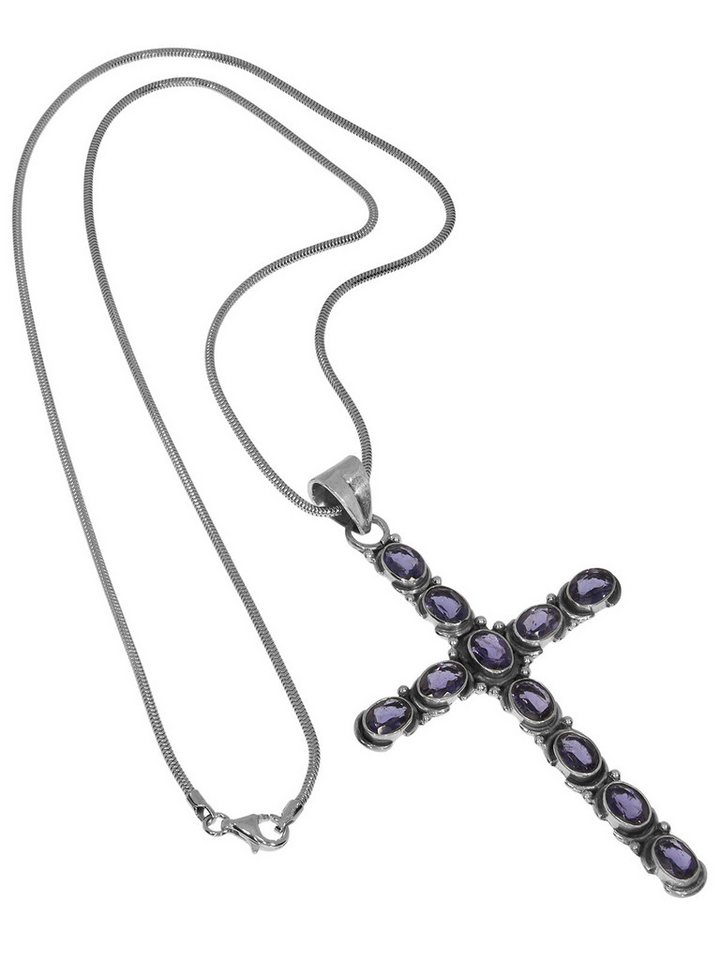 StoneTrip Kettenanhänger Kettenanhänger Kreuz Iolit in Silber gefasst mit Öse StoneTrip Kettenanhänger Kettenanhänger Kreuz Iolit in Silber gefasst mit Öse von StoneTrip
