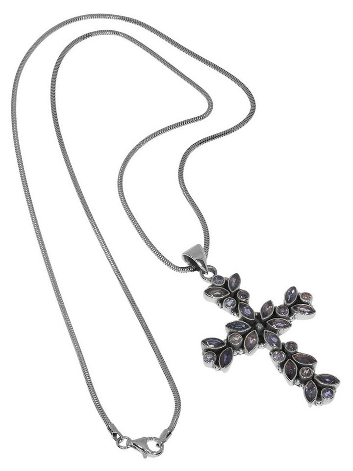 StoneTrip Kettenanhänger Kettenanhänger Kreuz Iolit in Silber gefasst mit Öse StoneTrip Kettenanhänger Kettenanhänger Kreuz Iolit in Silber gefasst mit Öse von StoneTrip