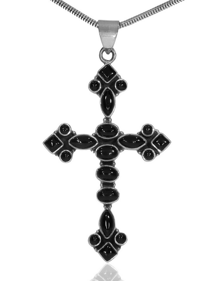StoneTrip Kettenanhänger Kettenanhänger Kreuz Onyx in Silber gefasst mit Öse StoneTrip Kettenanhänger Kettenanhänger Kreuz Onyx in Silber gefasst mit Öse von StoneTrip