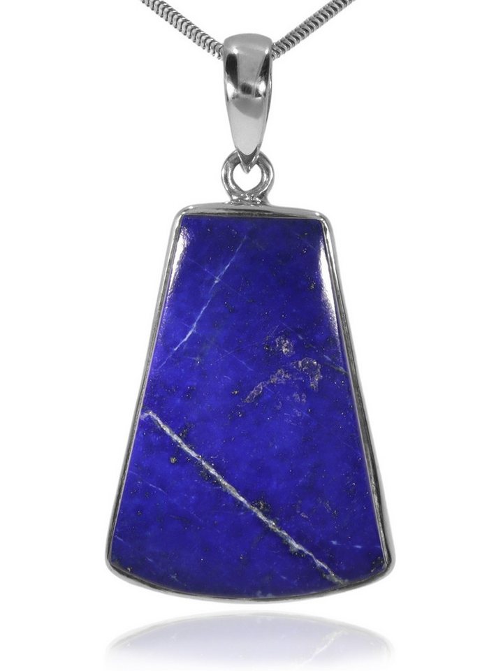StoneTrip Kettenanhänger Lapis Anhänger in Silber gefasst mit Öse, Unikat von StoneTrip