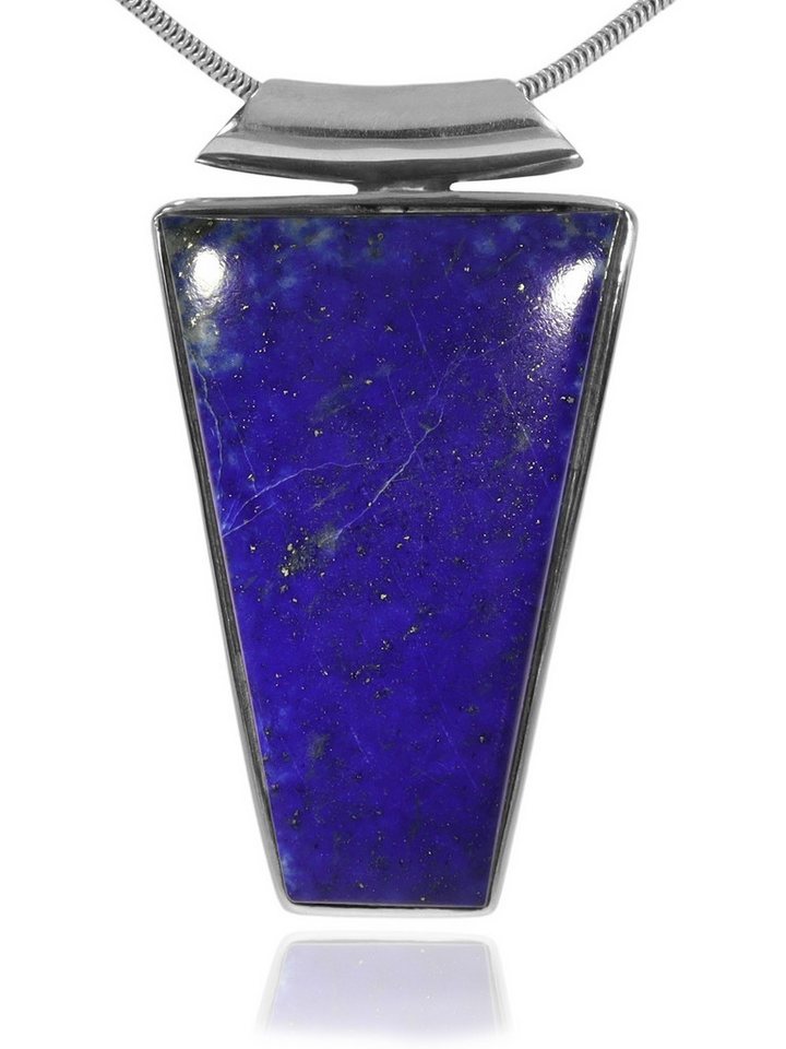 StoneTrip Kettenanhänger Lapis Anhänger in Silber gefasst mit Röhrchen, Unikat von StoneTrip