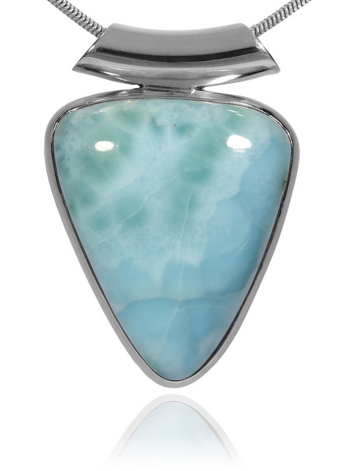 StoneTrip Kettenanhänger Lariminar Anhänger in Silber gefasst mit Röhrchen, Unikat von StoneTrip