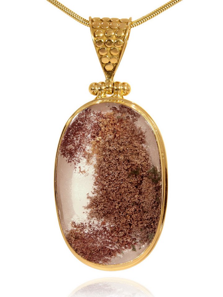 StoneTrip Kettenanhänger Lodolit Anhänger in vergoldetes Silber gefasst mit Öse, Unikat von StoneTrip