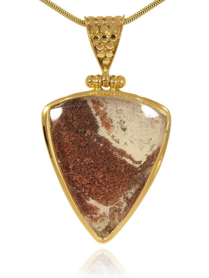 StoneTrip Kettenanhänger Lodolit Anhänger in vergoldetes Silber gefasst mit Öse, Unikat von StoneTrip