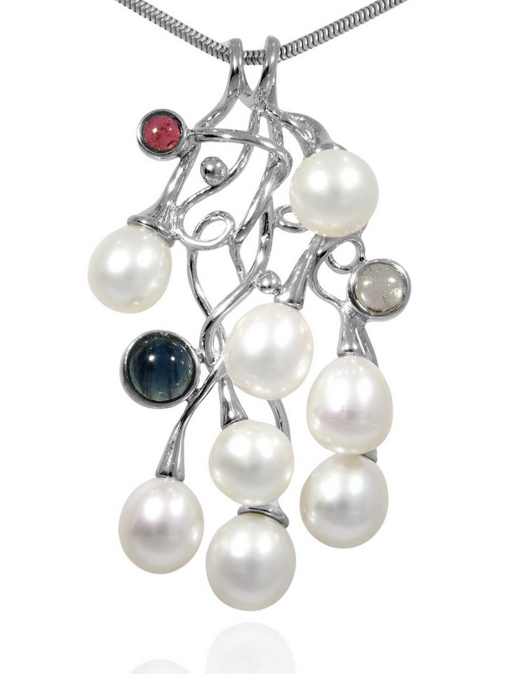 StoneTrip Kettenanhänger Perlen Anhänger mit Turmalinen und Silber von StoneTrip