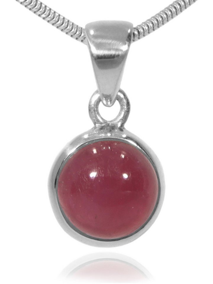 StoneTrip Kettenanhänger Rubin Anhänger in Silber gefasst mit Öse, Unikat von StoneTrip