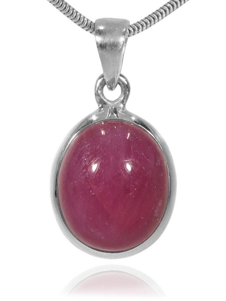 StoneTrip Kettenanhänger Rubin Anhänger in Silber gefasst mit Öse, Unikat von StoneTrip