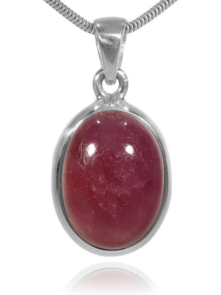 StoneTrip Kettenanhänger Rubin Anhänger in Silber gefasst mit Öse, Unikat von StoneTrip