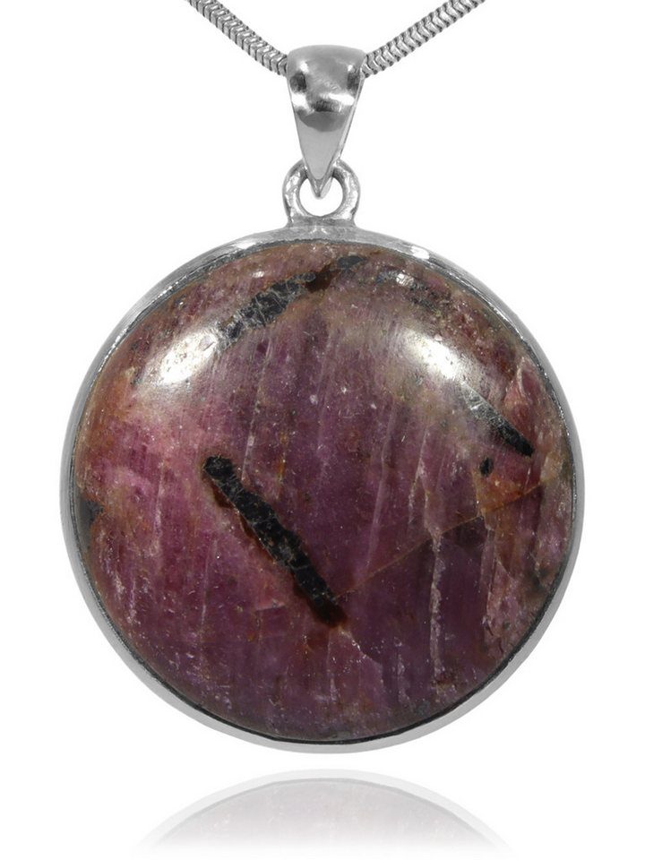 StoneTrip Kettenanhänger Rubin Anhänger in Silber gefasst mit Öse, Unikat von StoneTrip