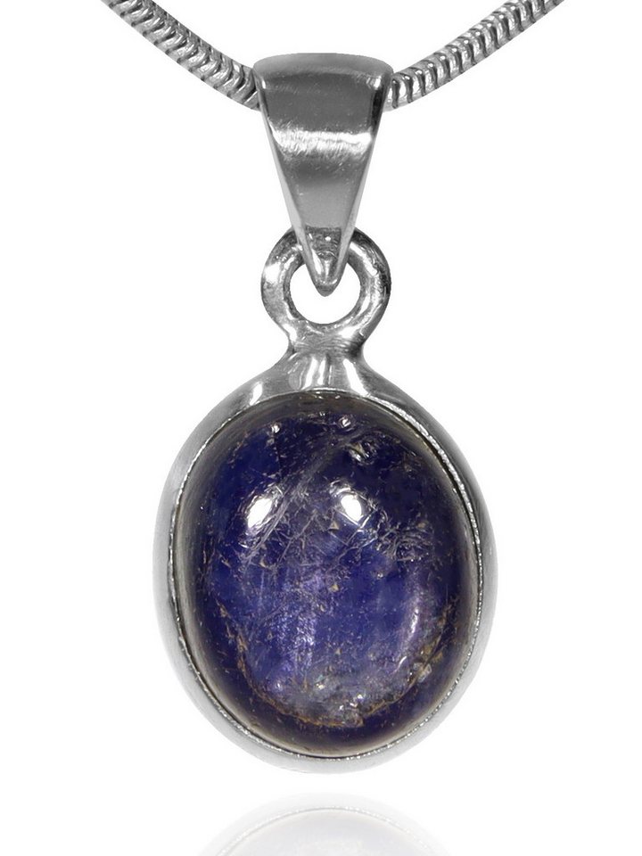 StoneTrip Kettenanhänger Saphir Anhänger in Silber gefasst mit Öse, Unikat von StoneTrip