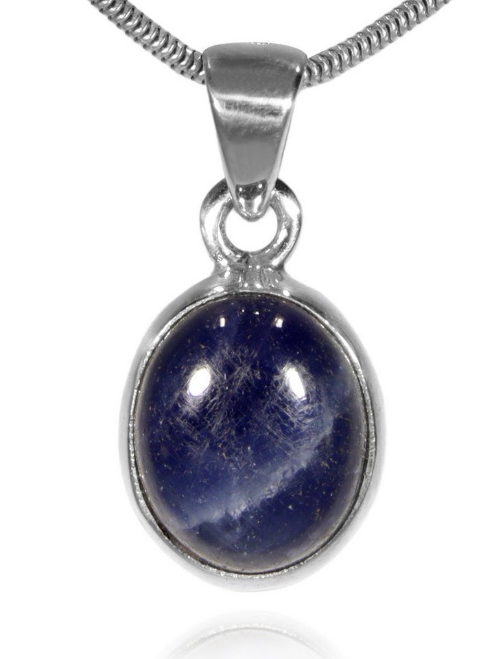 StoneTrip Kettenanhänger Saphir Anhänger in Silber gefasst mit Öse, Unikat von StoneTrip