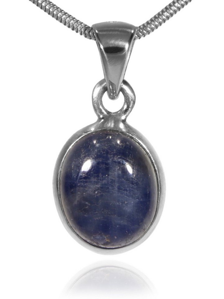 StoneTrip Kettenanhänger Saphir Anhänger in Silber gefasst mit Öse, Unikat von StoneTrip