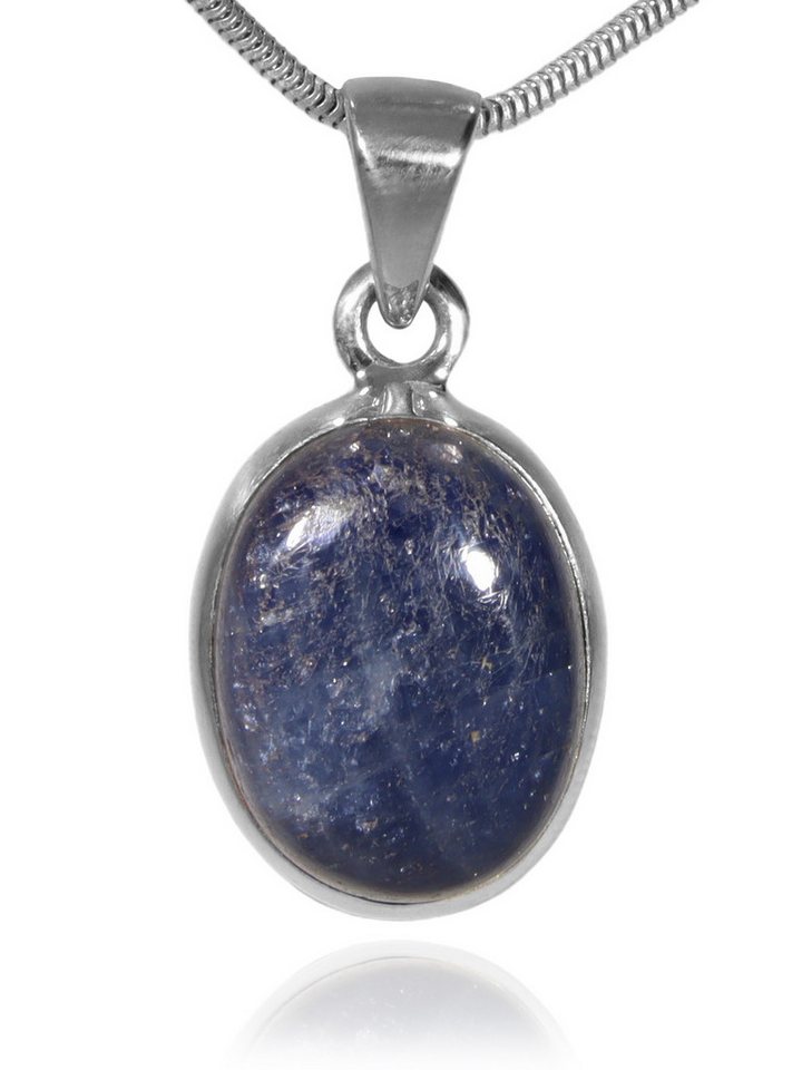 StoneTrip Kettenanhänger Saphir Anhänger in Silber gefasst mit Öse, Unikat von StoneTrip