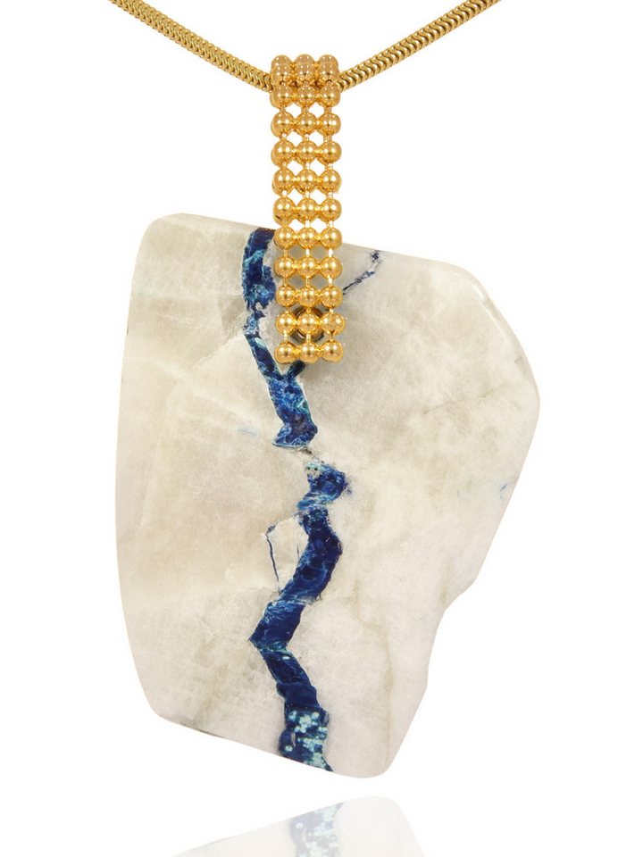 StoneTrip Kettenanhänger Shattuckit Anhänger Silber vergoldet Kugelbandhalter von StoneTrip