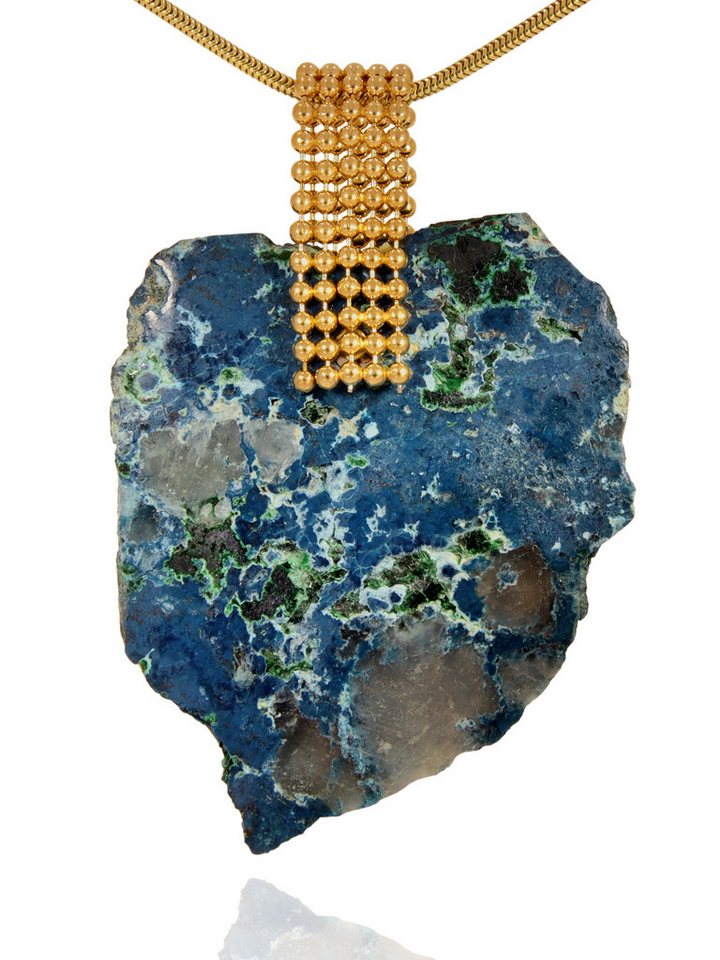 StoneTrip Kettenanhänger Shattuckit aus Namibia, Anhänger mit vergoldeten Kugelband, Unikat von StoneTrip