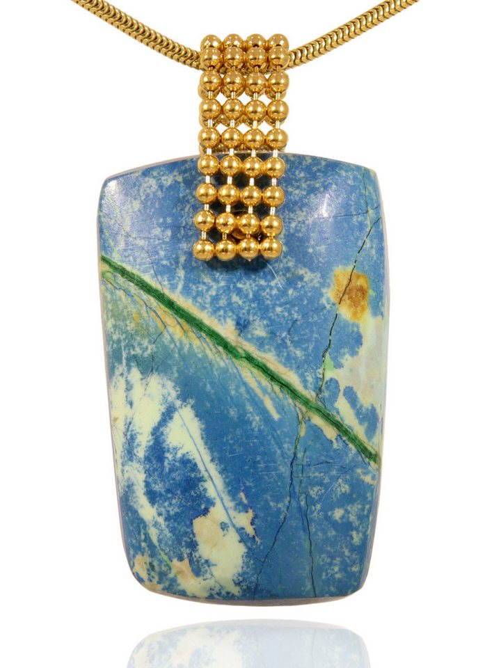 StoneTrip Kettenanhänger Shattuckit aus Namibia, Anhänger mit vergoldeten Kugelband, Unikat von StoneTrip