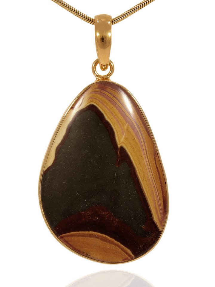 StoneTrip Kettenanhänger Wonderstone Anhänger in vergoldetes Silber gefasst mit Öse, Unikat von StoneTrip