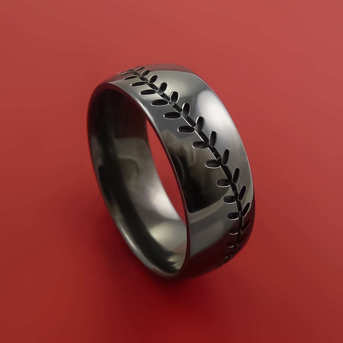 Baseball Ring Mit Schwarzer Zirkonia Stickerei Baseball Ring Mit Schwarzer Zirkonia Stickerei von StonebrookJewelry