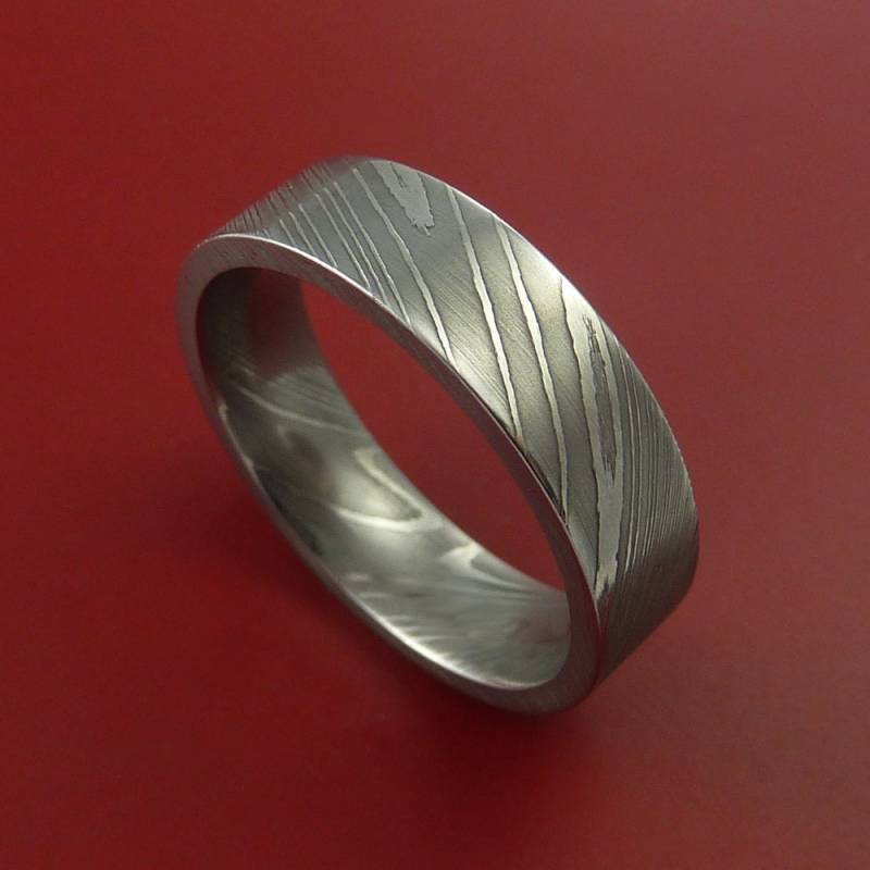 Damaszener Stahl Ring Ehering Echte Handwerkskunst Gemacht von StonebrookJewelry